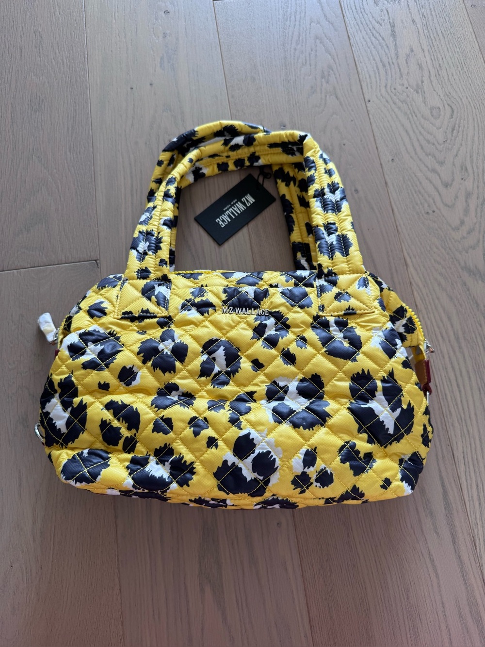 MZ Wallace Sutton Deluxe Yellow Quilted Leopard Crossbody Tote Bag
Brand New.